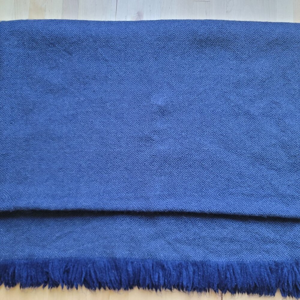 The Citizenry - La Calle - Handwoven Baby Alpaca Throw - Stone Blue - 70" x 50" - Picture 5 of 6
